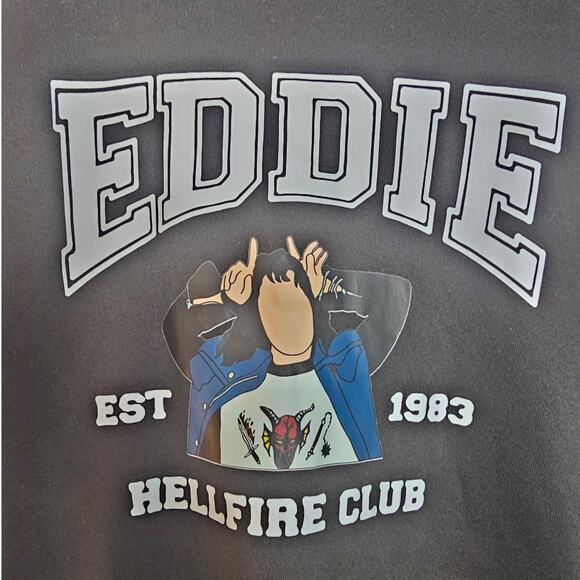 Black & White Varsity Bomber Jacket-Stranger Things/Eddie/Hellfire Club - Picture 4 of 7